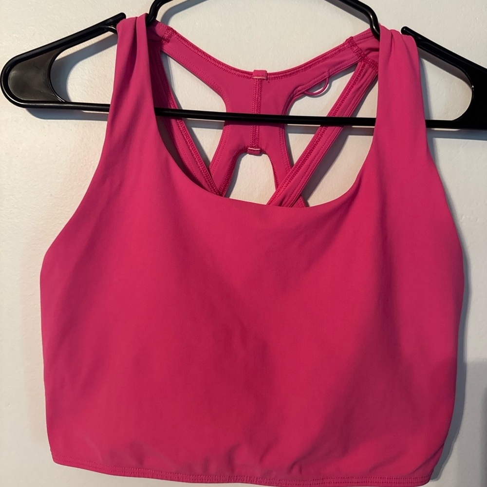 Lululemon Stash it Bra, Pink Racerback with Geometric Straps